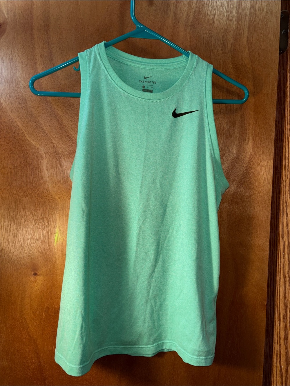 Nike Men’s Mint Green Performance Tank Top with Black Swoosh